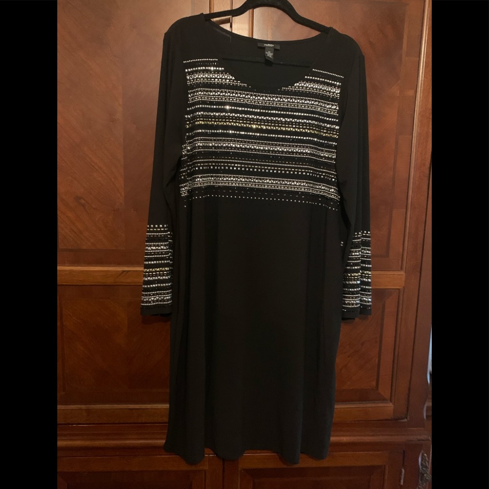 ALFANI Woman Black with beading and metal beading